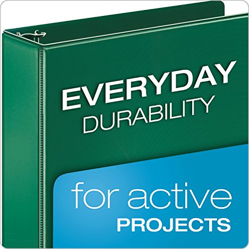 Cardinal 3 Ring Binder, 2 Inch Performer Binder, Round Rings, 475-Sheet Capacity, PVC-Free, Green (72733)