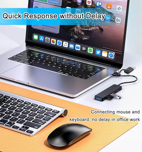 VIENON USB 3.0 Hub (5 in 1), USB C Hub, USB C to USB 3.0 Hub Adapter with USB C Power/Data Ports, USB Extender USB A&C Docking Station for Laptop PC MacBook Dell, HP, PS4/5, SSD and More