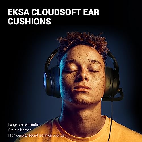EKSA Headset with Microphone for PC, Computer Headphones with Noise Cancelling Microphone, Over-Ear All Day Comfortable, Immersive Sound 3.5mm Wired Gaming Headset for Laptop/Xbox/Switch/PS4/PS5 - color: Black