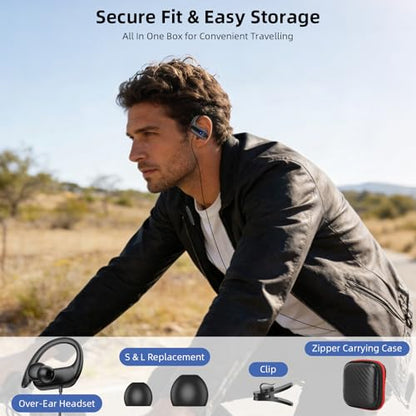 Wired Headphone 3.5mm Over Ear Buds for Chormebook Laptop PC,HD Mic HiFi Stereo in-Ear Noise Isolation Wired Earbuds,3.5mm Jack Earphone with Ear Hook for Samsung A15 Corded Headset for Moto G Stylus