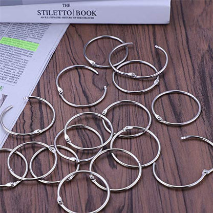 Antner 2 Inch (36 Pack) Loose Leaf Book Binder Rings, Nickel Plated Metal O Rings Keychain Key Ring, Silver Photo Album Flash Cards Index Cards Notebook Ring for School Home Office - size: 2 Inch-36 Pieces