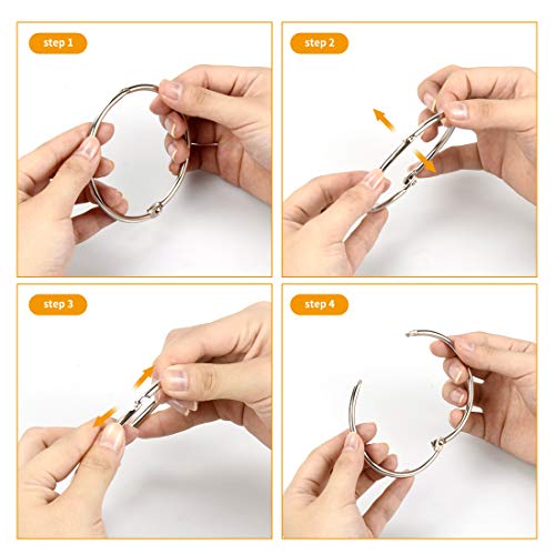 Simetufy 24 Pcs Binder Rings, 3 Inch | Metal Office Shcool Notebook Rings Bluk, Large