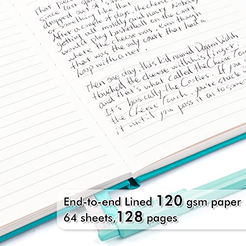feela 12 Pack Notebooks Journals Bulk with 12 Black Pens, A5 Hardcover Notebook Classic Ruled Journal Set with Pen Holder for School Business Work Travel Writing, 120 GSM, 5.1”x8.3”, Emerald - color: 12 Pack emerald
