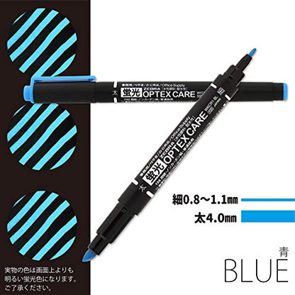 ZEBRA B-WKCR1-BL Highlighter, Optex Care, Blue, 10 Pens - color: Blue 10pcs