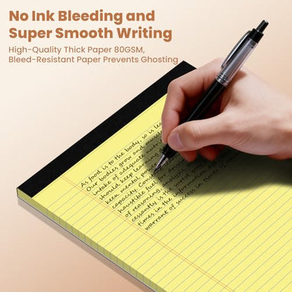12Packs Legal Pads 8.5 x 11 Inch, 50Sheets/Pack, College Ruled & Perforated Yellow Writing Pads, Pads of Paper 8.5 x 11, Lined Note Pads with Sturdy Backing for Office, Business & School Supplies - color: Yellow, style: 12 Pads-50 Sheets/Pads