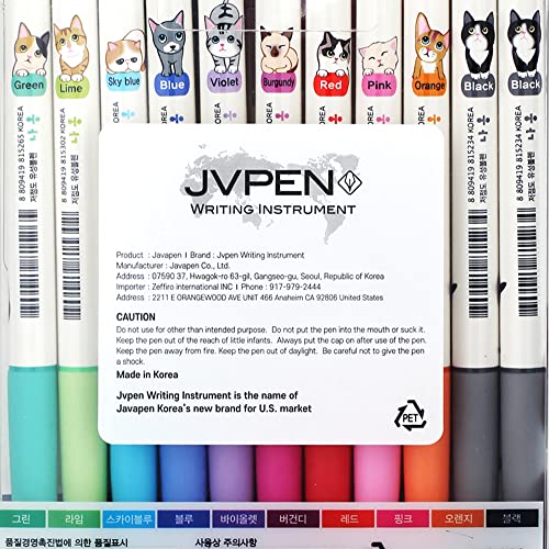 Gel Pens Office School Supplies - Cat 0.38mm Gel Ink Rollerball Ballpoint Pen Korea Kawaii Stationery Non-Smudge, Quick-Drying Writing, Pack of 11 - color: Multicolor