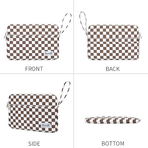 Canvaslife Laptop Sleeve Case Cover with Pocket for MacBook Pro 14 inch and 14 inch-14.4 inch HP, Lenovo, Dell, ASUS, Acer Notebook Computer (Brown Checker) - color: Brown Checker, size: 14 inch / 14.0 inch