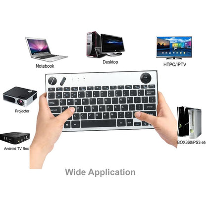 JOMAA 78 Keys Dual Mode Wireless Trackball Keyboard, Bluetooth 5.0 & 2.4G Wireless Keyboard with 19mm Trackball for Windows Mac iOS Android Computer Tablet Desktop