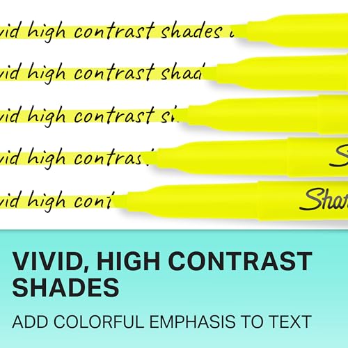 Sharpie Accent Pocket-Style Highlighters, 2 Fluorescent Yellow Highlighters (27162PP) - size: 2 Count (Pack of 1)