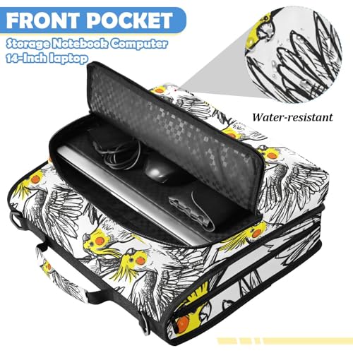 Birds 2inch 3 Ring Zipper Binder Multi-Pocket Storage Holds 14 Inch Laptop for Students and Office Use - color: Birds