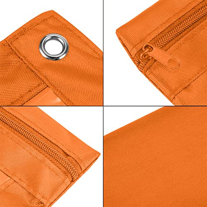 3-Ring Pen Pencil Pouch with Clear Window Stationery Bag Binder Case Classroom Organizers Orange - color: Orange