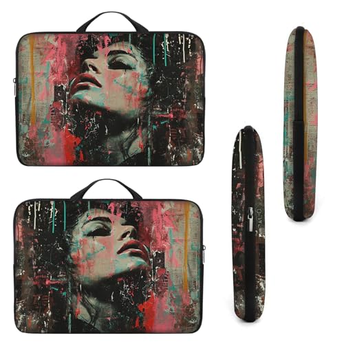 Laptop Sleeve Bag with Handle Computer Protective Soft Cover Case for 14 Inch 13 Inch Laptop,Girl Oil Painting - color: Girl Oil Painting