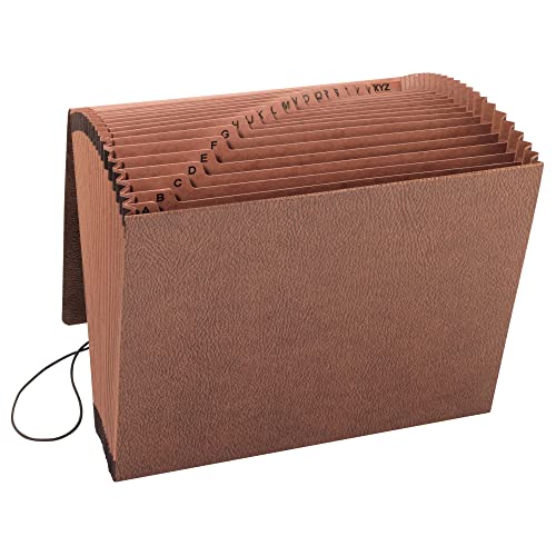 Smead TUFF Expanding File 21 Pockets, Alphabetic (A-Z), Flap and Cord Closure, Letter Size, Redrope (70318) - size: Letter Size, style: Alphabetic (A-Z)