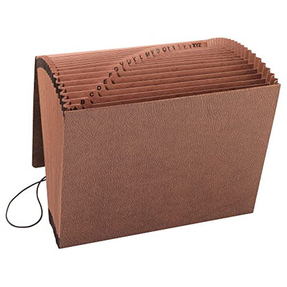 Smead TUFF Expanding File 21 Pockets, Alphabetic (A-Z), Flap and Cord Closure, Letter Size, Redrope (70318) - size: Letter Size, style: Alphabetic (A-Z)