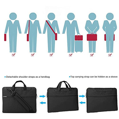 Lacdo 16 inch Laptop Bag for 16 inch New MacBook Pro M5 Pro/Max A3428 A3429 (2026), M4/M3/M2/M1 Pro/Max A3403 A3186 A2991 A2780 A2485 A2141 2024-2019, 15 inch Surface Laptop 7th Computer Bag, Black - color: Black, size: New MacBook Pro 16 Inch