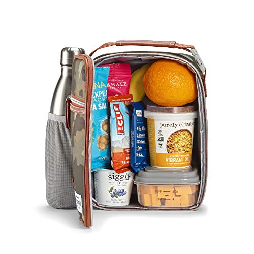 Foundry by Fit & Fresh, Thayer Adult Insulated Lunch Bag with Side & Front Pouches, Complete Lunch Kit Includes Stainless Steel Tumbler & 2 Containers, Camo - color: Camo, style: Lunch Bag with Containers and Water Bottle
