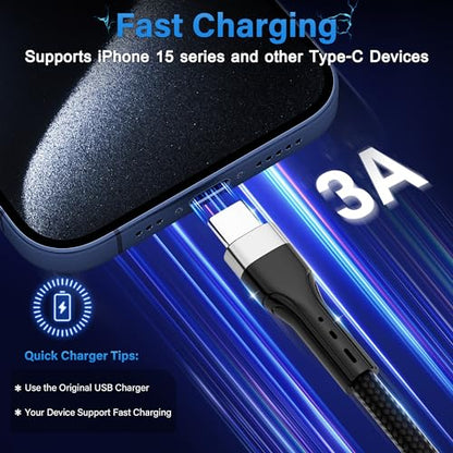 USB C Cable (8FT, 50-Pack), USB A to USB Cord Fast Charging Compatible with iPhone 17, iPhone Air, iPhone 17 Pro, iPhone 17 Pro Max, iPhone 16/15 Series, Galaxy S24, LG and Car Play and More - size: 8FT, style: 50-Pack
