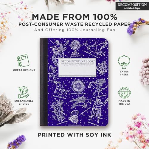 Decomposition Celestial Composition Notebook - 9.75 x 7.5 Journal with 160 Lined Pages - Notebooks for School Supplies, Home & Office - 100% Recycled Paper - Made in USA - color: Celestial