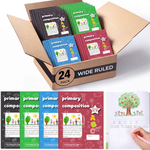 24 Pack Bulk Primary Composition Notebook 100 Sheets (200 Pages)