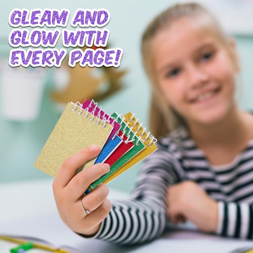 Playbees Mini Prism Spiral Notepads - 24PK Bulk Small Pocket Mini Notebooks for Kids, 2.5 Inch x 3.6 Inch - 20 Sheets Per Book, Top Bound Spiral Memo Note Pads for Party Favor Gifts and Goodie Bags