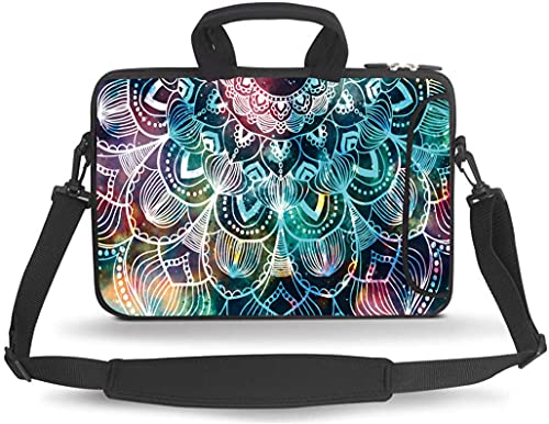 Messenger Bag Carrying Case Sleeve with Handle Accessory Pocket Fits Laptops/Notebook/ebooks/tablet/ipad (Mandala, 14-15.6 inch) - color: Mandala, size: 14-15.6 inch
