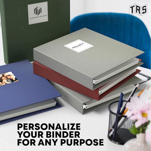 Customizable 1-Inch 3-Ring Binder with Linen Cover & Insertable Window – Ideal for Photos, Portfolios, Recipes, and Presentations – Durable, Eco-Friendly – Made in the USA (Dove Gray Linen) - color: Dove Grey