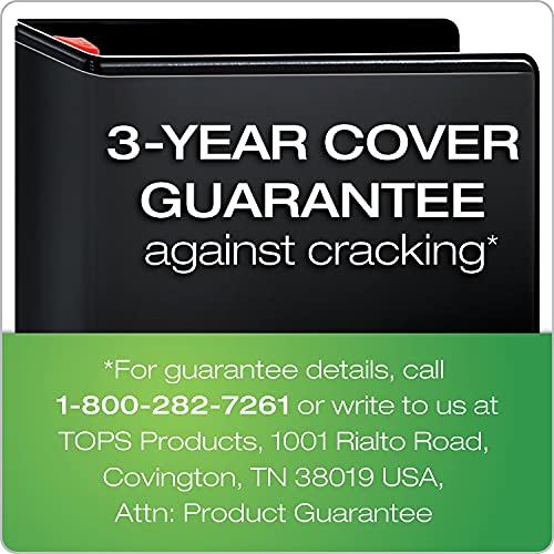Cardinal 3 Ring Binder, 3 Inch Heavy Duty XtraLife Binder, Locking Slant-D Rings, Crack-Resistant Cover & Spine, ClearVue Covers, Holds 725 Sheets, Black (26331) - color: Black, size: 3-Inch