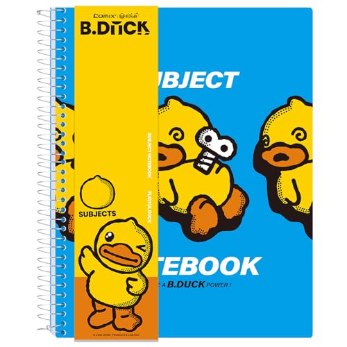 Comix Plastic Cover 3 Subject Notebook, Blue, 8.5" x 11", 150 Sheets | College Ruled, 3 Divider, Office/School/Home - color: Blue
