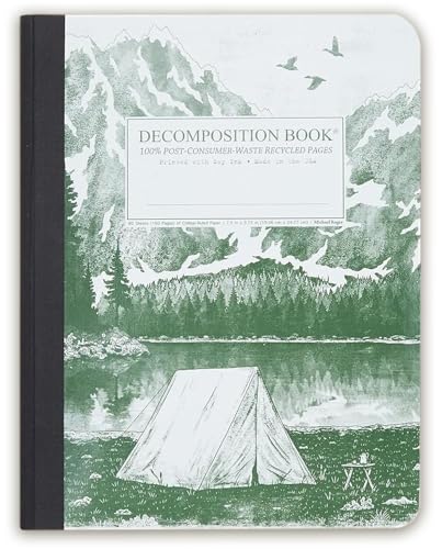 Decomposition Mountain Lake College Ruled Composition Notebook - 9.75 x 7.5 Journal with 160 Lined Pages - Notebooks for School Supplies, Home & Office - 100% Recycled Paper - Made in USA - color: Mountain Lake