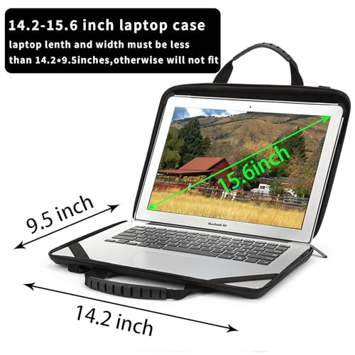 BUG 14.2-15.6 Inch Laptop Case Hard Shell, Protective Laptop Carrying Case with Stand for Heat Dissipation - color: Black, size: 14.1-15.6 inch