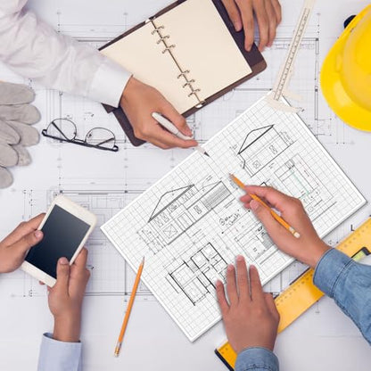 Graph Paper Pad - 30 Sheets/60 Pages, 24" x 36" Large Graph Paper 1" and 1/4" Ruled Grid Paper for Engineer Architect Designer Mathematician Draftsmen Sketch House Commercial Building Plan Drafting - color: Black