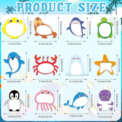 Yinder 24 Pads Cute Sticky Notes Fun Kawaii Ocean Animal Sticky Notes Pads Bulk Cartoon Memo Self Adhesive Gift Back to School Veterinary Office School Tab Party Supplies - style: Ocean Animals
