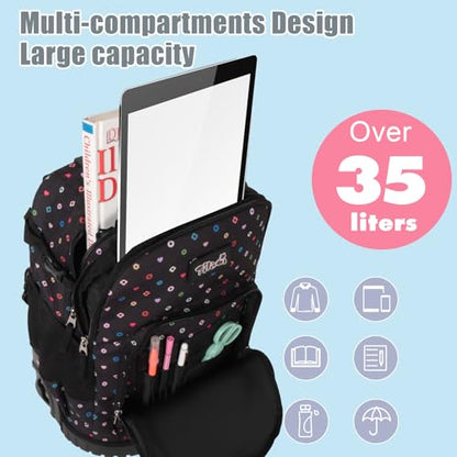 Tilami Rolling Backpack for Kids 18 inch Boys and Girls Laptop Backpack,Colors - color: Colors