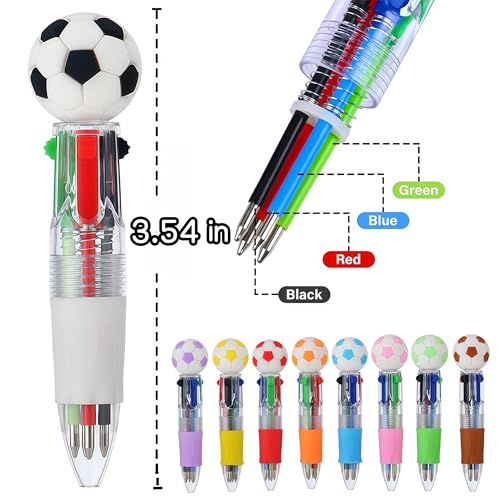 Oneshow 50PCS Soccer Party Favors Soccer Pens Mini 4-in-1 Multicolor Pen | Fun Teacher Reward Pens Bulk Cool Ballpoint Pens for Birthday Soccer Team Gifts Goodie Bag Stuffers, Back to School Supplies - style: Soccer-50PCS