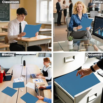 Folders with Pockets, LAYZZ 30 Pack Paper Pocket Folders, 2 Pocket File folders Fits Letter Size Paper, for School Office and Home (Blue) - color: Blue