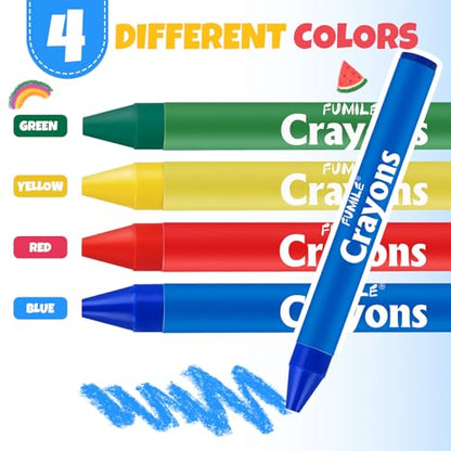 FUMILE 24 Sets of 4 Colors Crayons (96 Count), Crayons Bulk Individual Packs, Non-Toxic Mini Crayon for Kids Party Favors, Restaurants, School Supplies, Travel and More Events - style: 96 count