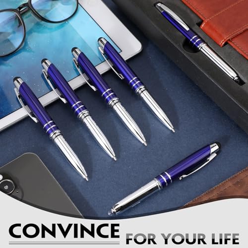 Zonon 15 Pieces 3 in 1 Multi-Function Touch Pen with LED Flashlight and Stylus Tip Multi-Function Ballpoint Pen, 1.0 mm Black Ink Ballpoint for Touch Screens Back to School Gifts(Blue) - color: Blue