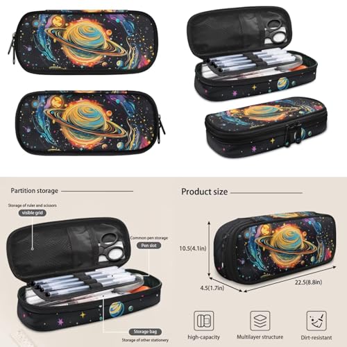 Cosmic Planet Backpack for Boys Girls Kids Backpack with Lunch Box Water Bottle Carrier and Cute Pencil Case 4PCS Set Bookbag with Front Pocket for School 17 inch Large School Bag Graduation - color: Cosmic Planet
