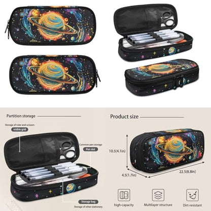 Cosmic Planet Backpack for Boys Girls Kids Backpack with Lunch Box Water Bottle Carrier and Cute Pencil Case 4PCS Set Bookbag with Front Pocket for School 17 inch Large School Bag Graduation - color: Cosmic Planet