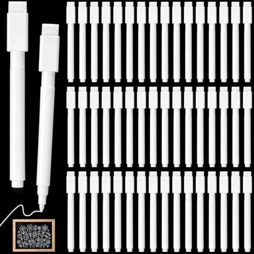 200 Pcs White Dry Erase Markers Pens Dry Erase Marker with Eraser Cap White Chalk Markers Pens Fine Point Tip Erases Marker Bulk Low Odor Blackboard Marking Pen for Office School Home