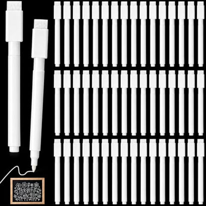 200 Pcs White Dry Erase Markers Pens Dry Erase Marker with Eraser Cap White Chalk Markers Pens Fine Point Tip Erases Marker Bulk Low Odor Blackboard Marking Pen for Office School Home