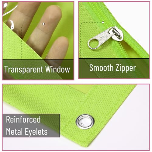 Mr. Pen- Pencil Pouch for 3 Ring Binder, 2 Pack, 10"x6.75", Smooth Zipper | Clear Window, Large Capacity Pencil Case with 3 Reinforced Grommets for School, Office, Supplies Storage | Clear Window, Large Capacity Pencil Case with 3 Reinforced Grommets for