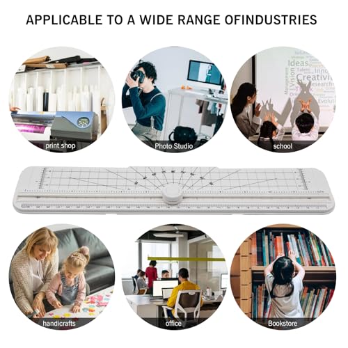 2PCS Paper Cutter Slider, 12 Inch Portable Paper Trimmer, Straight Cutting Guillotine, Cardboard Cutter for Paper Photo Vinyl Label Coupon Craft Paper(White) - color: White