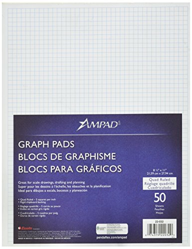 Ampad Faint Ink Quadrille Pads, Blue (ESS22032C) - size: 50 Count (Pack of 1)