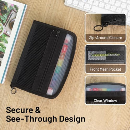Mukawa 13 Pockets Receipt Coupon Organizer,8x6 Inches,Small Accordion File Organizer with Labels Receipt Cards,Zipper Closure,Receipt Cards, Bill Business, Coupons Storage