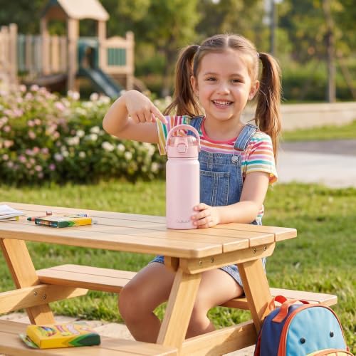 OLDLEY 18oz Insulated Water Bottle with 2-in-1 Straw & Chug Lid, Leakproof Stainless Steel Bottle, Cup Holder Friendly Vacuum Water Bottle for Travel, and School,Pink - color: Pink
