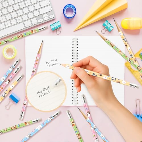 Xqumoi 60Pcs Dog Pencils with Eraser - Cute Puppy Paw #2 HB Pencils, School Classroom Student Rewards Office Supply Pet Lovers Gift Goodie Bag Fillers Stuffers Birthday Party Favors - style: Puppy