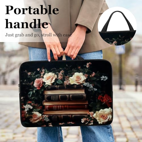 10" Laptop Sleeve with Handle, Art Flower Book Water‑Resistant Tabet Carrying Case for 11 inch iPad 2025/11" iPad Air M3/ 11" iPad Pro M5 M4/ 11" Galaxy Tab S9 S8 / Lenovo Tab M11 - color: Art Flower Book, size: 10-11 inch Devices