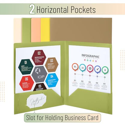 Mr. Pen- Plastic Folders with Pockets, 5 pcs | Aesthetic File Folder with Business Card Slot, 2-Pocket Folder, Back to School, Office, Filing Supplies - color: Honeycomb, size: 5 Pack