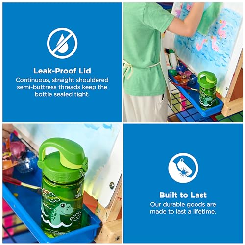 Nalgene Kids' 12 oz On The Fly Lock-Top Water Bottle, Green Nessie - color: Green Nessie, size: 12 Ounces